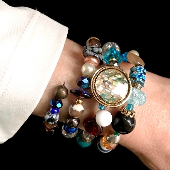 Hand Crafted Jewelry - Handmade Bracelet with Vintage & Modern Elements (NB42-12H) New Without Tags